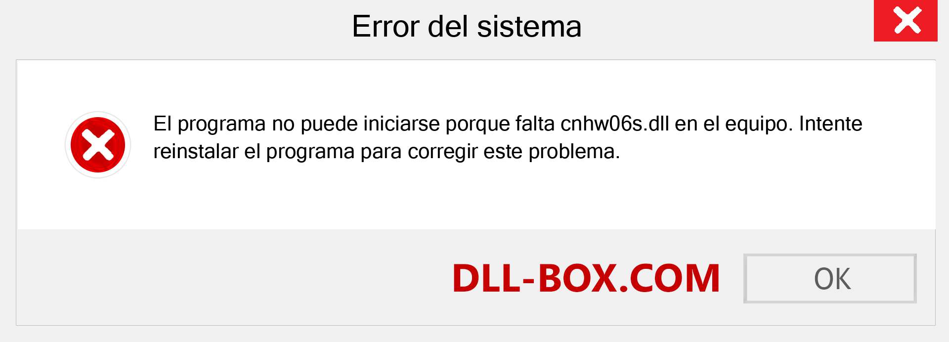¿Falta el archivo cnhw06s.dll ?. Descargar para Windows 7, 8, 10 - Corregir cnhw06s dll Missing Error en Windows, fotos, imágenes